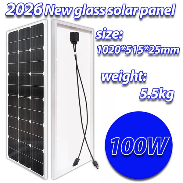 Solpanel, Monokristallint Material, Hög Effektivitet,100W 1020x515mm