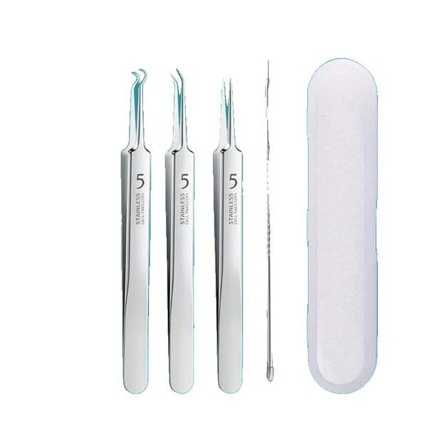 Aknefjerningsværktøjssæt, Rustfrit Stål, Ergonomisk Design,4PCS