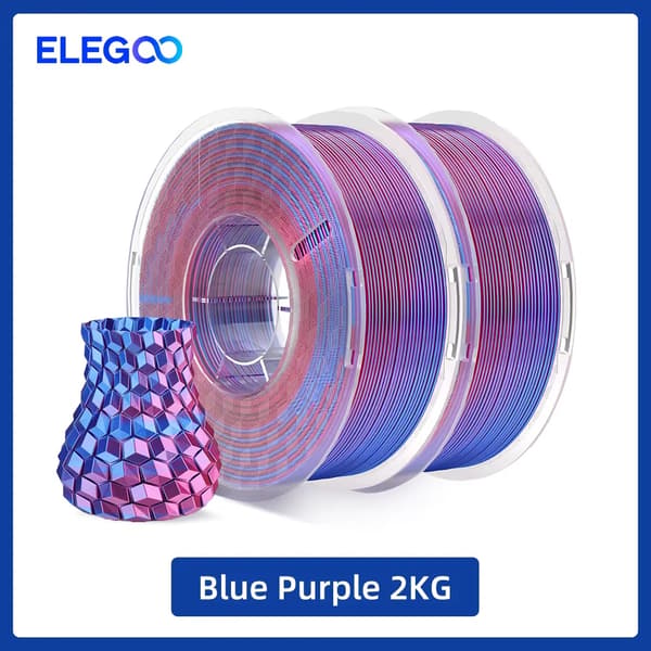 3D-printer filament, højglansfinish, alsidig kompatibilitet,Blå Lilla 2kg