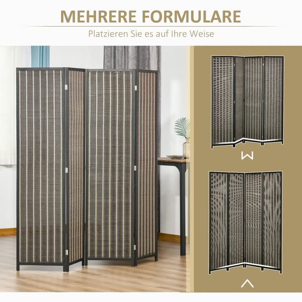 Rummdivider, Fritstående, Moderne Design,180x180cm, sort