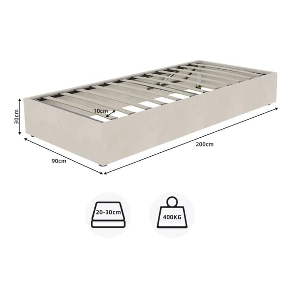 Sängram, Robust Konstruktion, Modern Estetik, Beige, 90x200cm