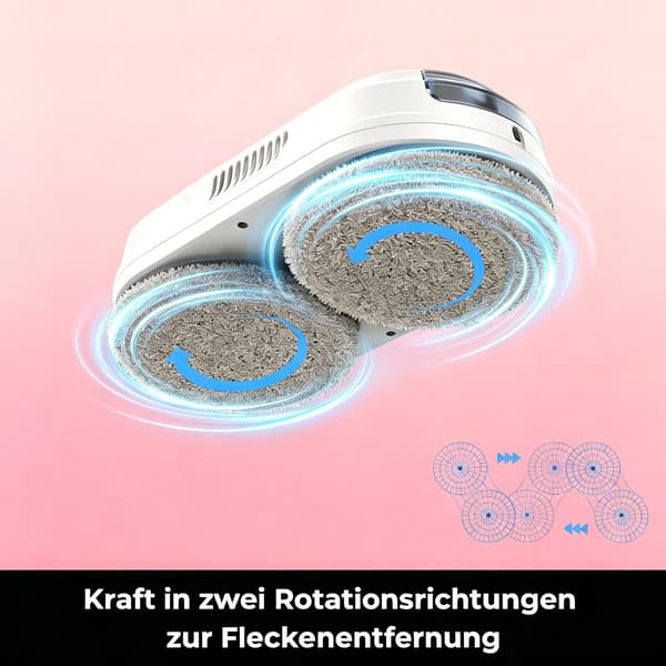 Vinduespudserrobot, Ultrasonisk Spray System, Smart Navigation,Elfenben