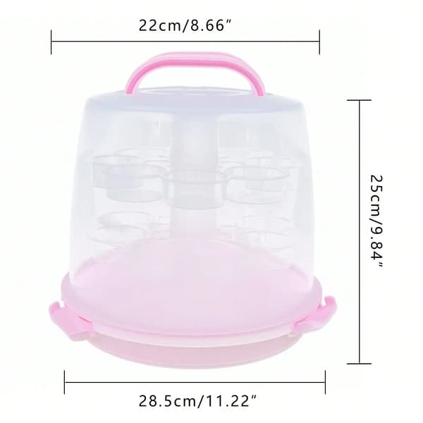 Cupcake Bærer, 3 Lag, 24 Kapacitet, Plastmateriale, Gennemsigtig Design, Robust Bund