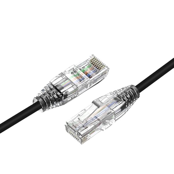 Ethernet Patch Kabel, 10Gbps Hastighed, Power Over Ethernet Support,Sort 2ft