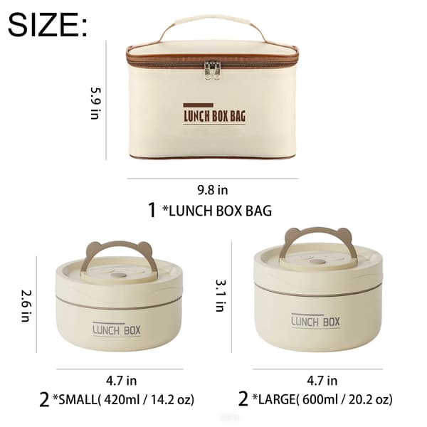 Lunchlåda Set, Rostfritt Stål, Läcksäker Design,4Tier