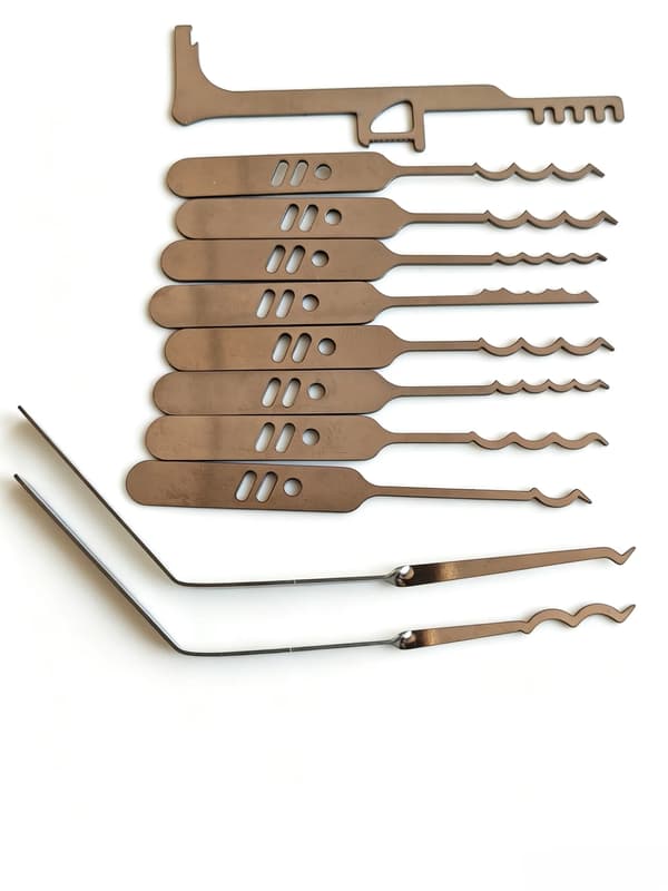 Låsesmed Værktøjssæt, 15-Delt Sæt, Holdbart Stål Design,15Pcs sæt