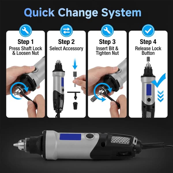 Elektrisk Dremel, 400W Motor, 6-Hastighetskontroll,EU-kontakt