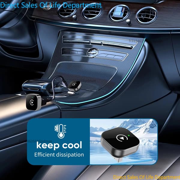 Trådløs CarPlay-adapter, Plug and Play-opsætning, Lav latensydelse,sort