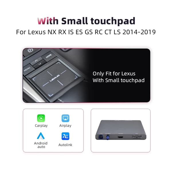 CarPlay Android Auto Modul, Trådløs Forbindelse, Kompatibel med Lexus Modeller,Med lille touchpad