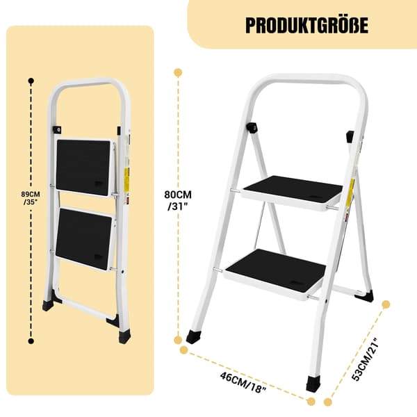 Trinbænk, Foldbart Design, Skridsikre Måtte,To-trins trappe