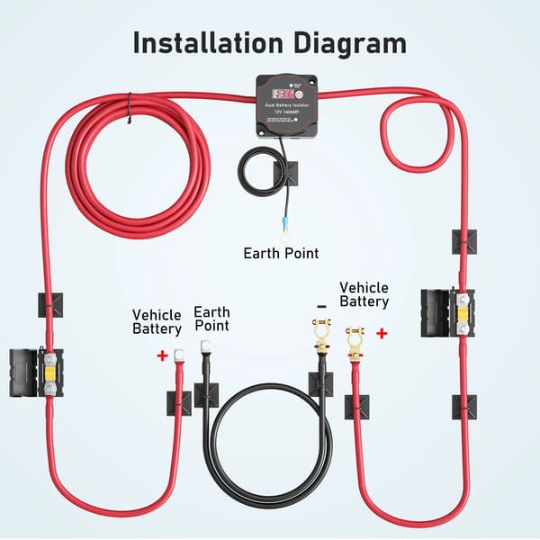 Split Charge Relay Kit, Vattentät Design, Dubbel Läge Drift,färgglad