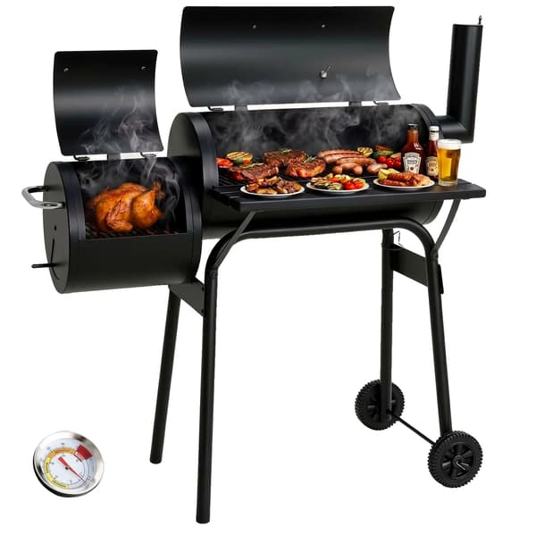 Kulgrill, Røger, Justerbare Ventiler,sort