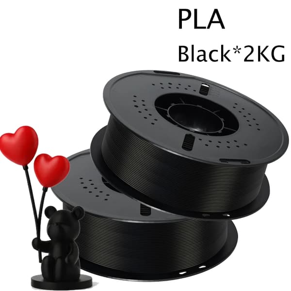 PLA Material, Fast Form, Mångsidig Kompatibilitet,2KG PLA Svart