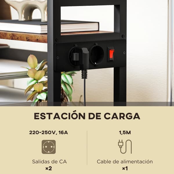 Printer Skab, 4-Lags Design, Mobil med Ruller,Kaffe