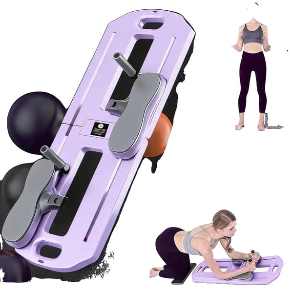 Pilates Reformer Board, Multifunktionell Träningsutrustning, Kompakt Design,LILA