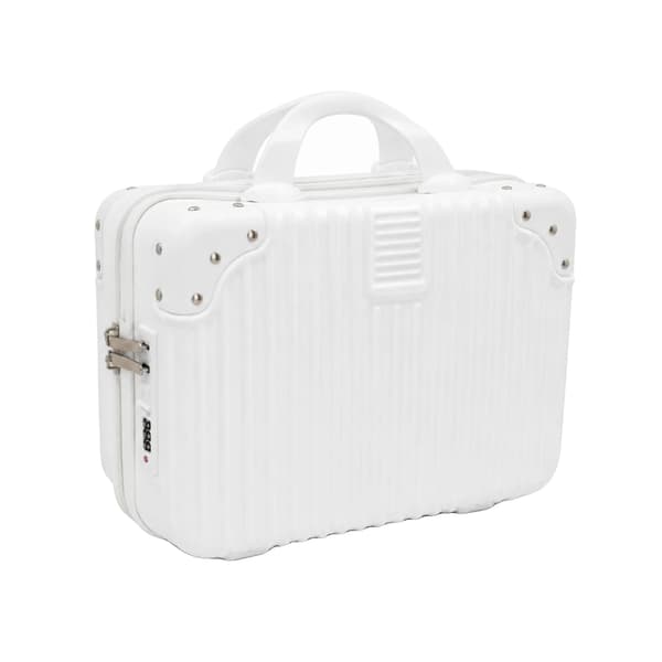 Makeup Case, Holdbart ABS Materiale, Sikker Kombinationslås,Hvid
