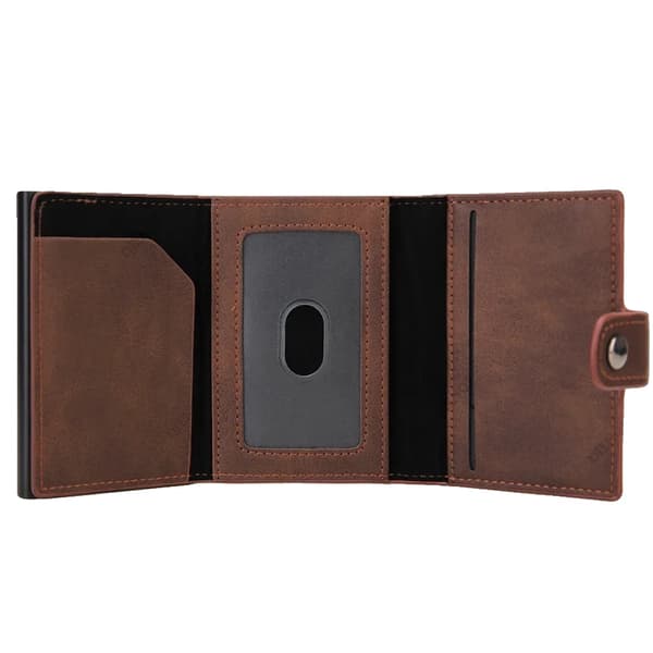 Kortholder, RFID-beskyttelse, kompakt design,Kaffe