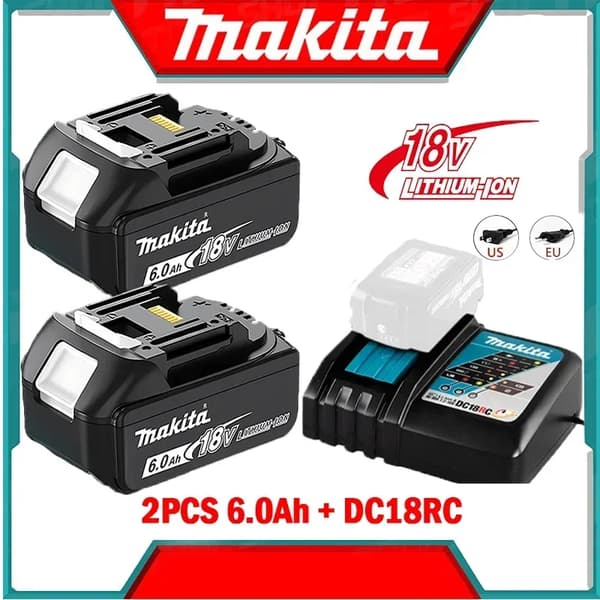 Batteri, 6Ah kapacitet, säkerhetsskyddsfunktioner, 2PCS 6000mAh DC18RC