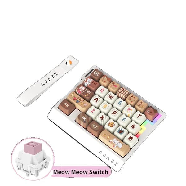Gaming Tastatur, Mekanisk Switch, Kompakt Design,Kat Hoved Beige