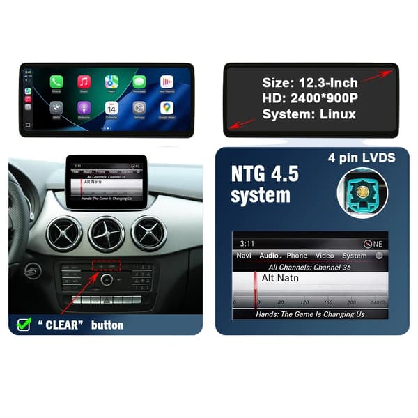 Multimedia-näyttö, langaton CarPlay, Android Auto, NTG 4.5