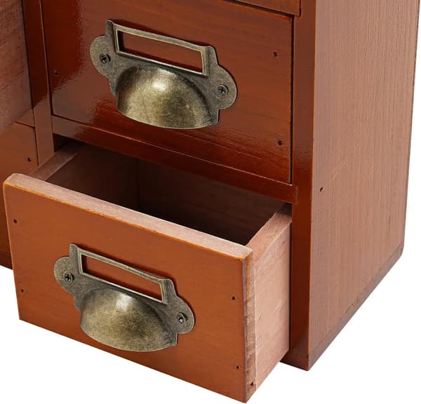 Opbevaringsskab, 16 Rum Design, Elegant Moderne Retro Stil,Brun