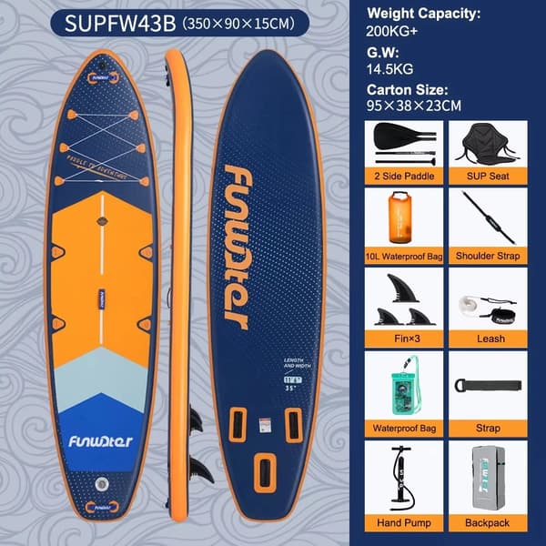 Oppustelig Stand Up Paddle Board, Holdbart PVC, Komplet Tilbehørssæt,SUPFW43B