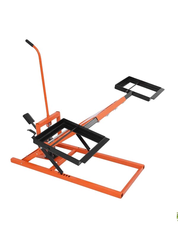 Gräsklipparlyft, 500 lbs kapacitet, justerbar lyfthöjd, Orange