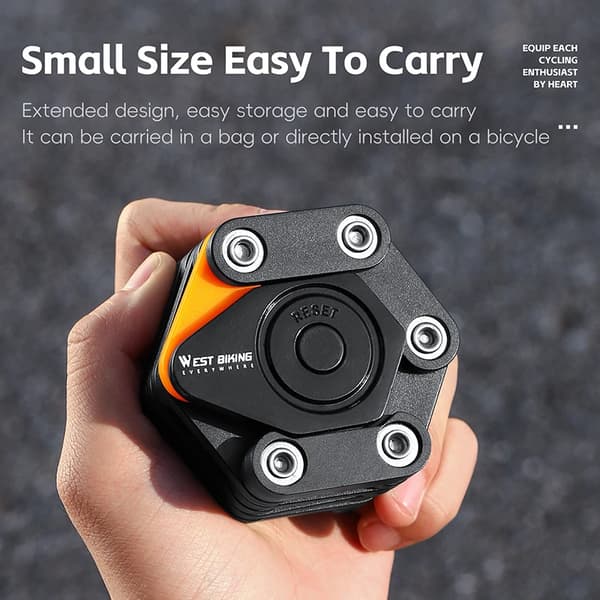 Folding Lock, 4-cifret kode, bærbart design,sort