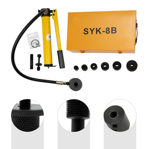 Hydraulisk Stanskit, 8T Tonnage, 6 Hållbara Stansar,gul