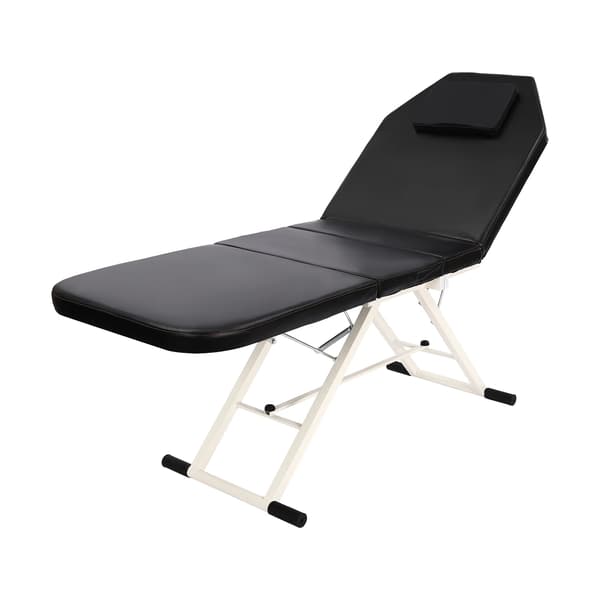 Massagebord, Justerbart Ryggstöd, Fällbar Design,svart