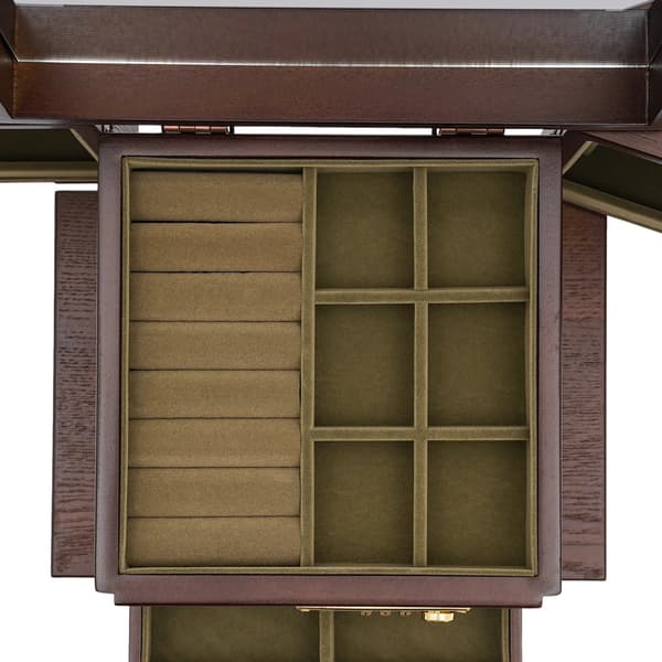 Smyckeskåp, Elegant Design, Kombinationslås Säkerhet,Burgund