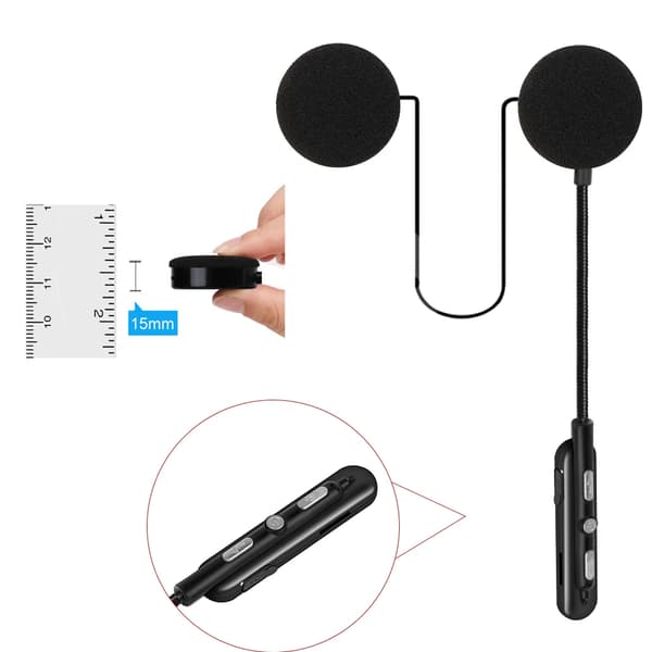 Motorcykelhjelm Headset, Bluetooth-forbindelse, Støjdæmpning,Tykt horn 15mm