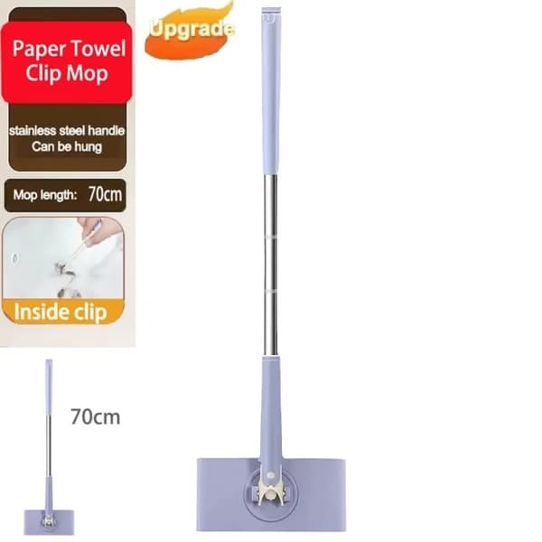 Mini Mop, Automatisk Dukbyte, Vått och Torrt Användning,lila 70cm