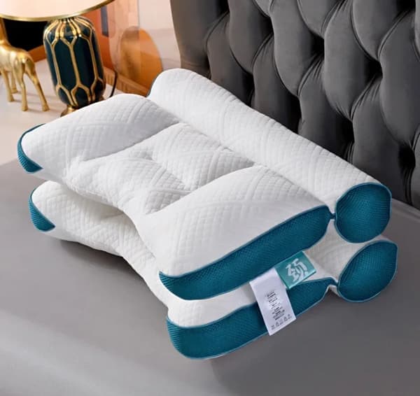 Cervikal Nackkudde, Ergonomiskt Stöd, Andningsbart Tyg,Grön 2 st, 40*60-a