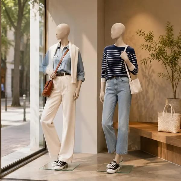 Helkropsmannequin, lavet af FRP, minimalistisk design,Beige