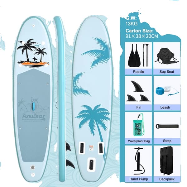 Oppustelig Paddle Board, Holdbart Materiale, Letvægts og Bærbart,SUPFW37A(335×84×15CM)