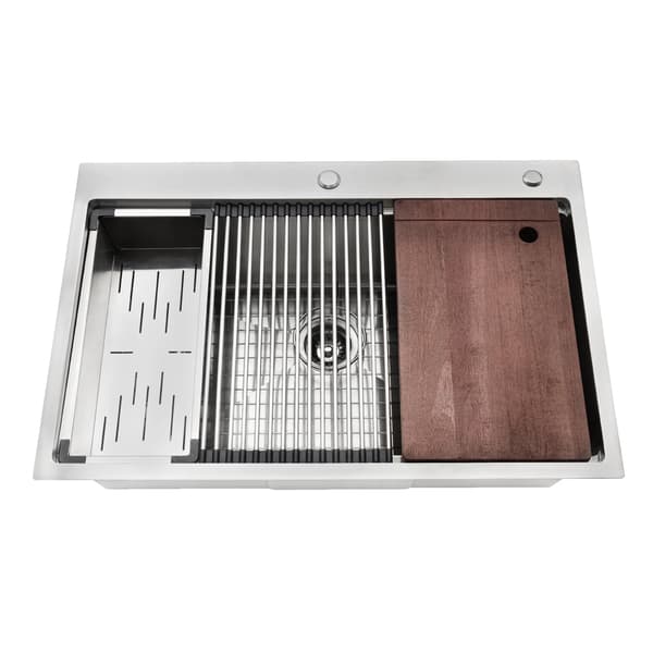 Køkkenvask, 304 Rustfrit Stål, Multifunktionelt Design,Sølv