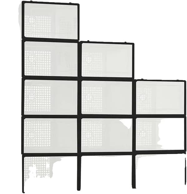 Skoopbevaringskasser, Sammenklappeligt Design, Stabelbare og Holdbare,12stk sort