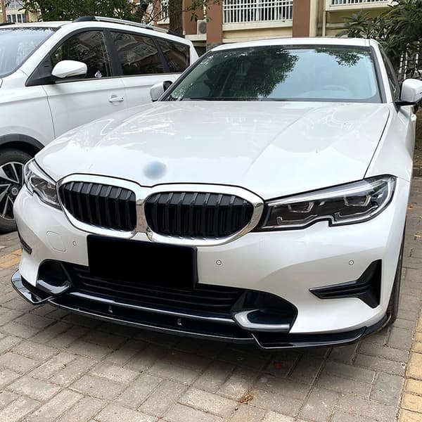 Front Bumper Lip Spoiler, Holdbart ABS Materiale, Nem Installation,Klaver sort