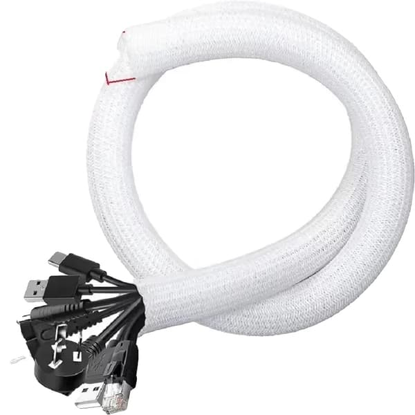Kabelslang, Utvidgbar, Hållbart TPE-material,Vit 3M