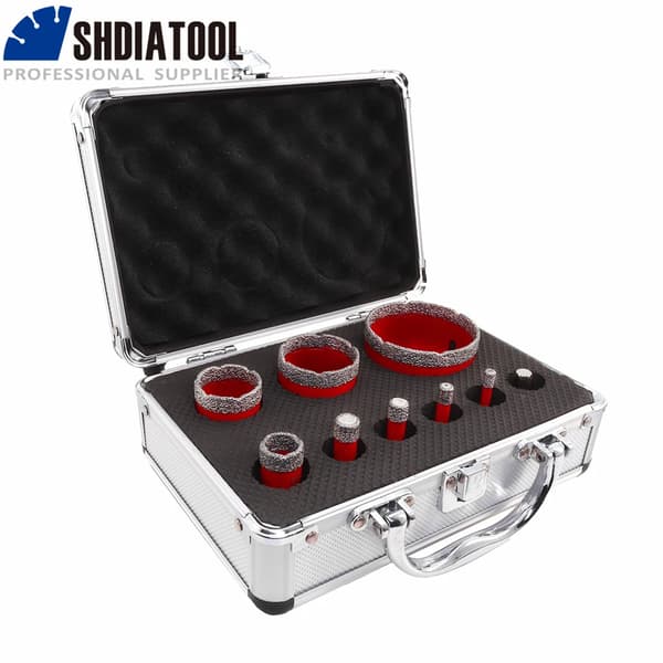 Kernebor Sæt, Diamant Konstruktion, Kompatibel med M14 Adapter,M14 Tråd, 9Pcs Sæt