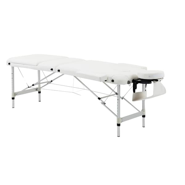 Massagebord, Justerbar Höjd, Fällbar Design, Vit