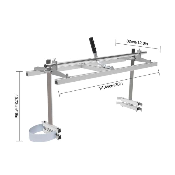 Kædesavsmølle, Holdbart Aluminium, Justerbar Højde,Sølv