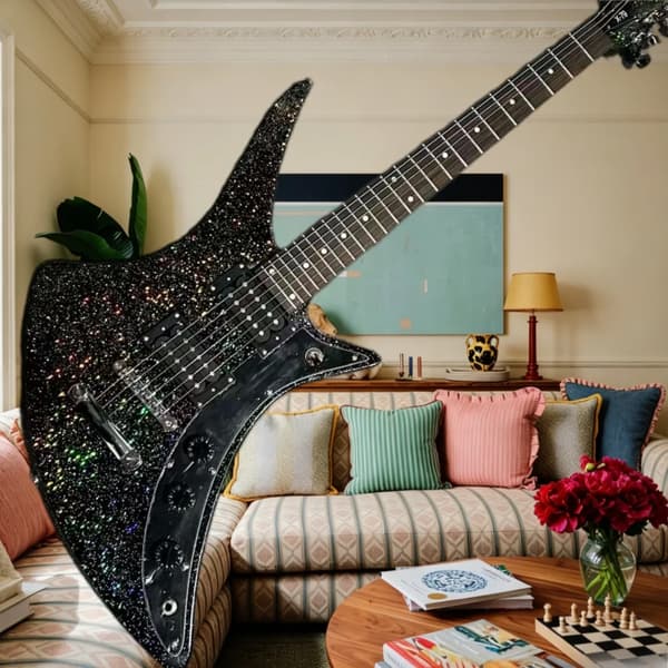 Elektrisk guitar, mahogni krop, rosentræ fingerboard,sort