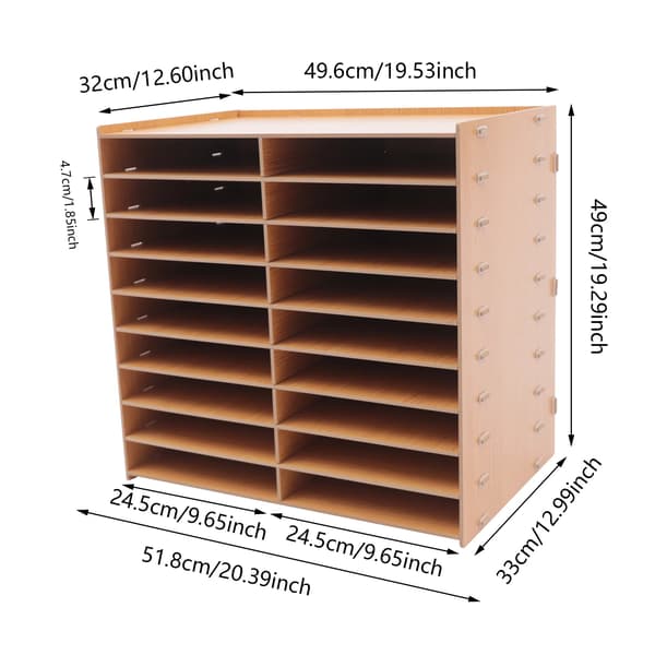 Dokumentorganisator, Pladsbesparende Design, Robust Konstruktion,Brun