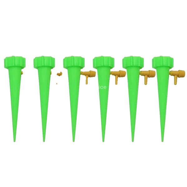 Droppbevattningssystem, Automatisk Vattning, Justerbar Flödeskontroll,6PCS-Grön
