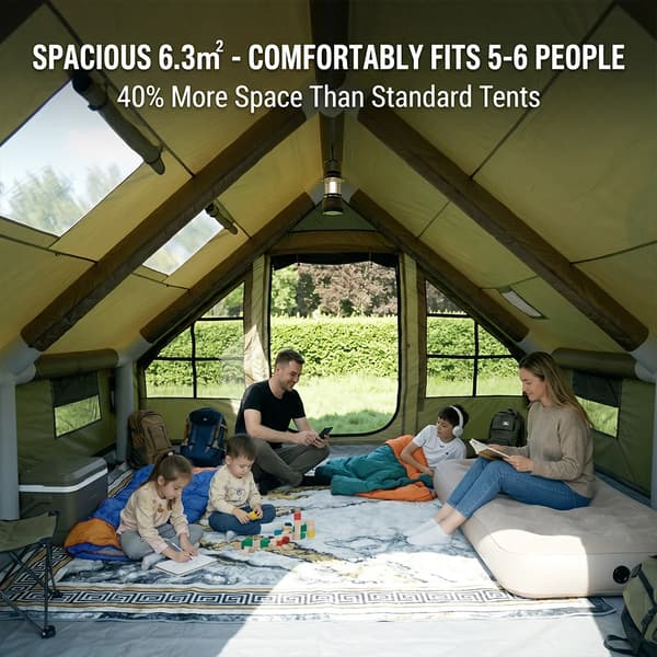 Campingtält, Snabb Automatisk Öppning, Hållbart Material,6.3M