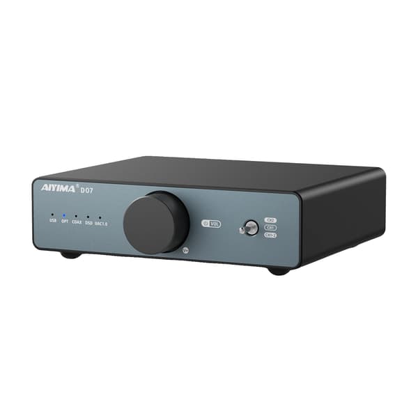 DAC-dekoder, PCM 768kHz/32Bit, DSD512, USB/Koaxial/Optiska ingångar, Dubbel RCA-utgångar, CE-certifiering