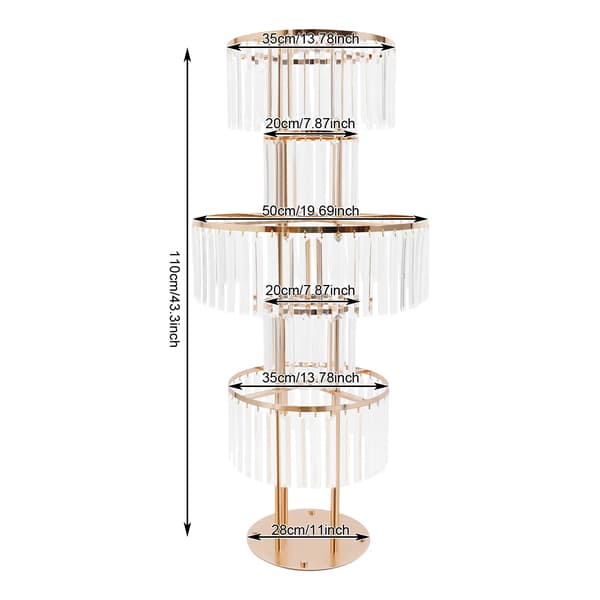 Blomsterstand, Multi-niveau Design, Holdbar Konstruktion,1 Guld Rund Base