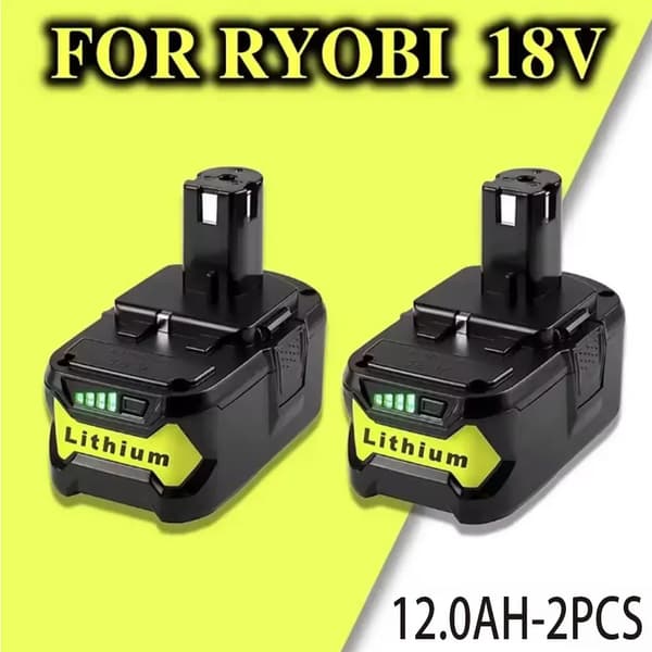 Erstatningsbatteri, 18V, 8000mAh kapacitet,12000mAH-2PCS